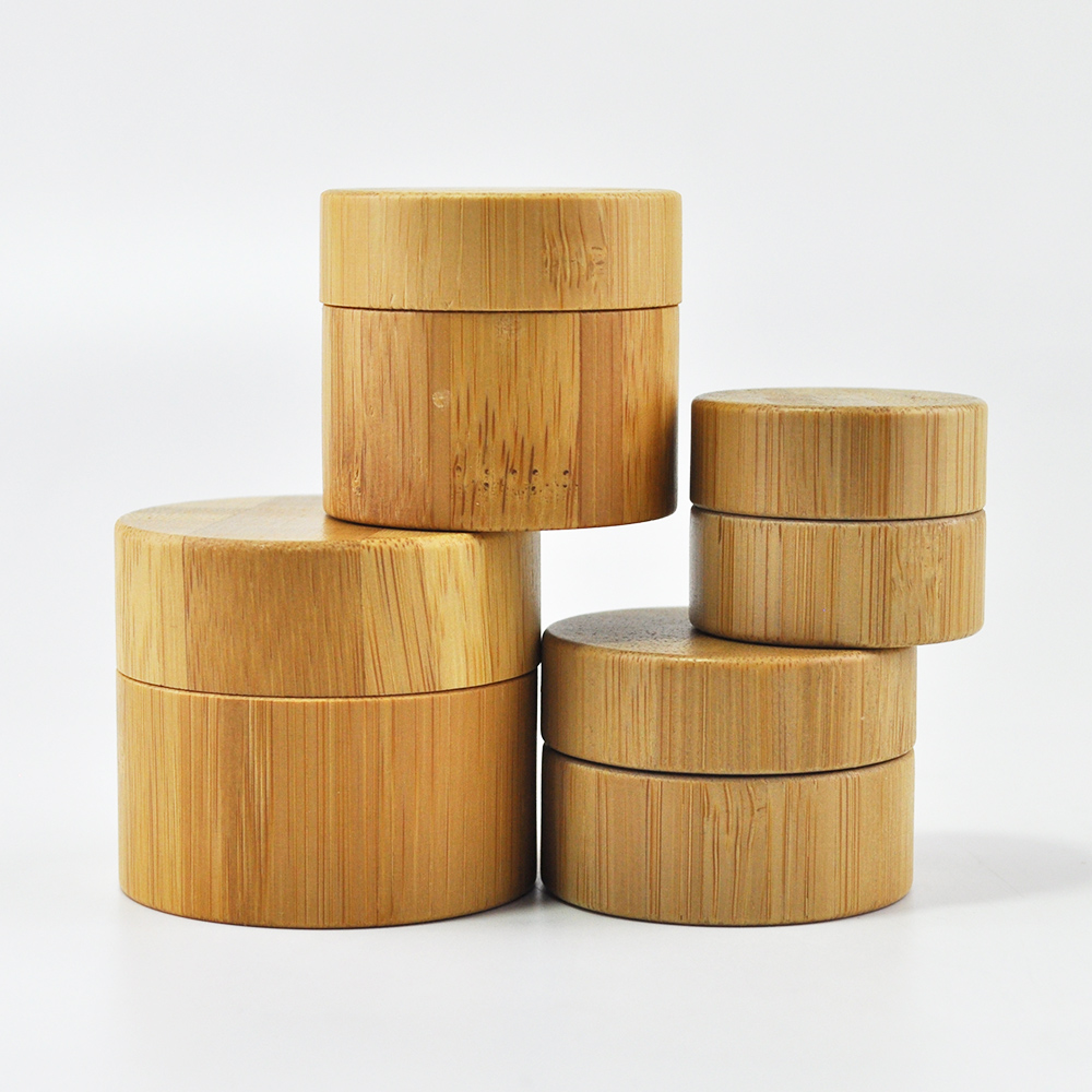 Cheap and fine 10ml 20ml 30ml 50ml 100ml plastic bamboo jar face cream container