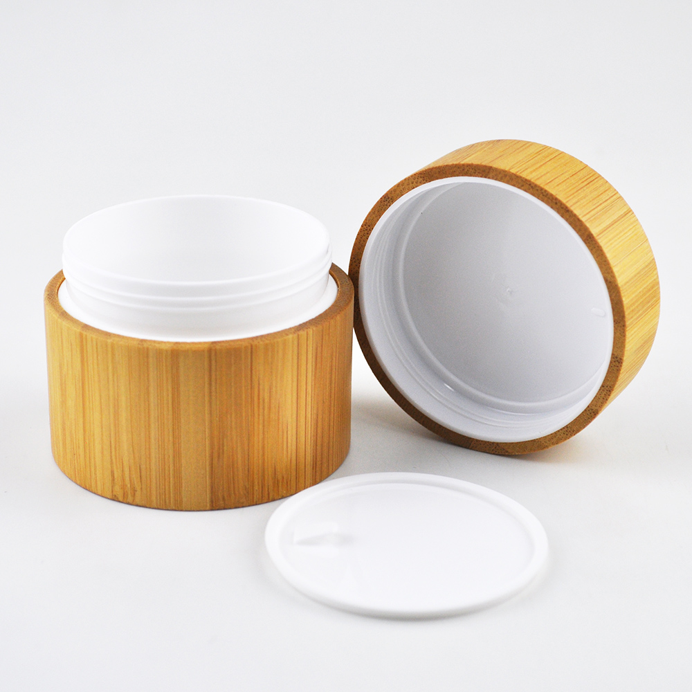 Cheap and fine 10ml 20ml 30ml 50ml 100ml plastic bamboo jar face cream container