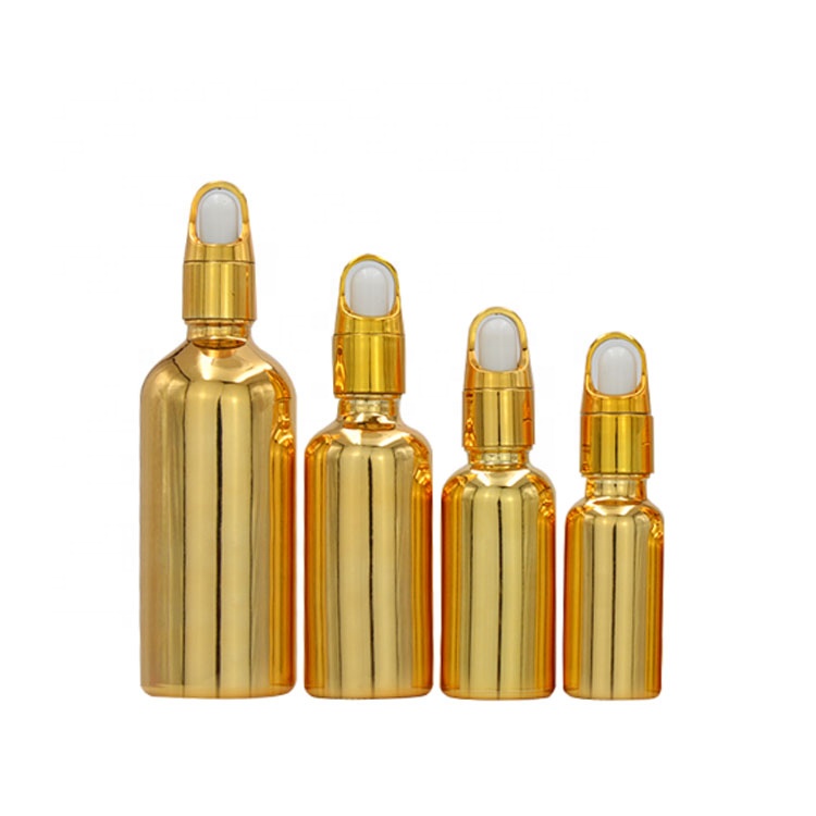 Cheap beautiful glass gold dropper bottle