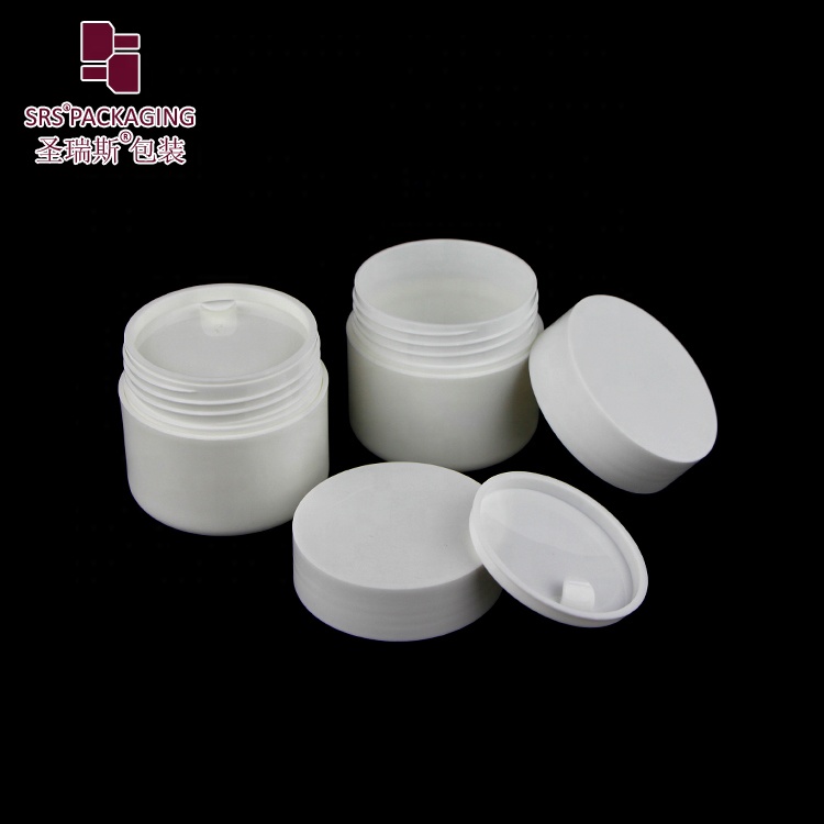Cheap cream packaging white PCR recyclable material plastic cosmetic jar 250ml 200ml 100ml 50ml