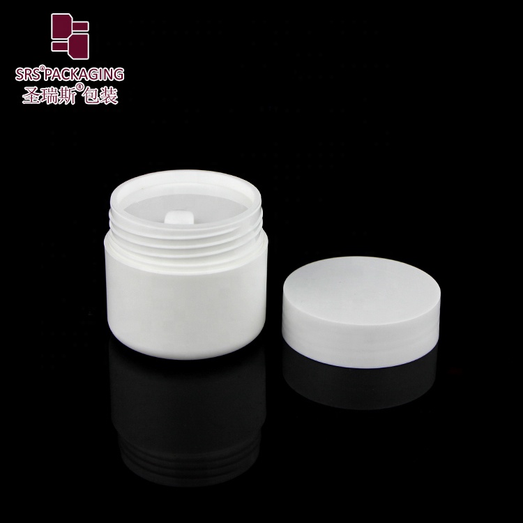 Cheap cream packaging white PCR recyclable material plastic cosmetic jar 250ml 200ml 100ml 50ml