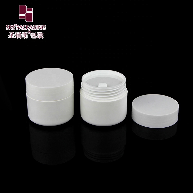 Cheap cream packaging white PCR recyclable material plastic cosmetic jar 250ml 200ml 100ml 50ml