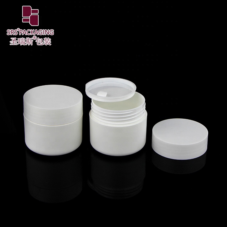 Cheap cream packaging white PCR recyclable material plastic cosmetic jar 250ml 200ml 100ml 50ml