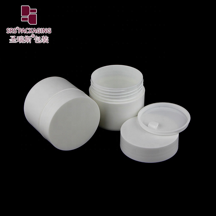 Cheap cream packaging white PCR recyclable material plastic cosmetic jar 250ml 200ml 100ml 50ml
