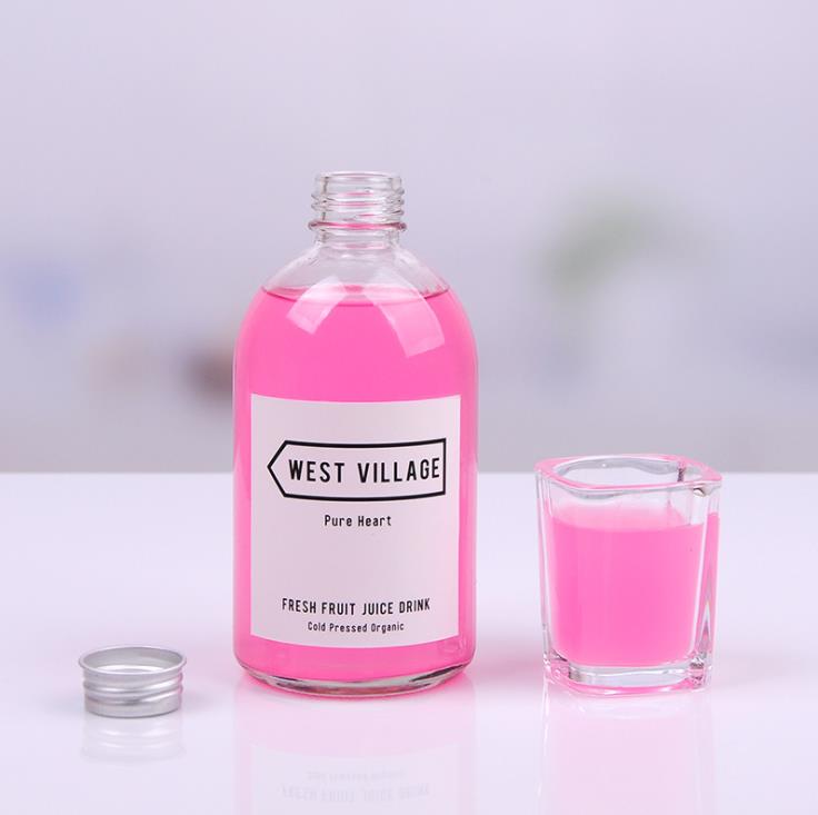 Cheap discount cold press juice bottle drink bottle logo custom, glass drink bottles