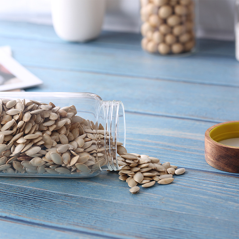 Cheap discount glass jar with lid, glass cream jar with bamboo lid