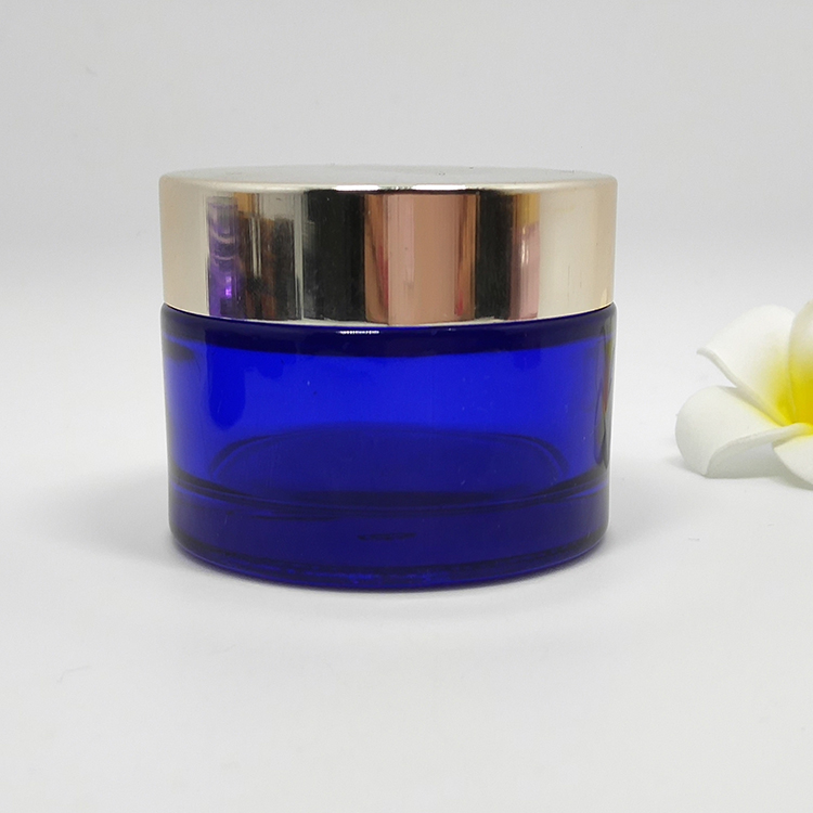 Cheap empty blue luxury 50ml cosmetic cream jar 50g face cream jars