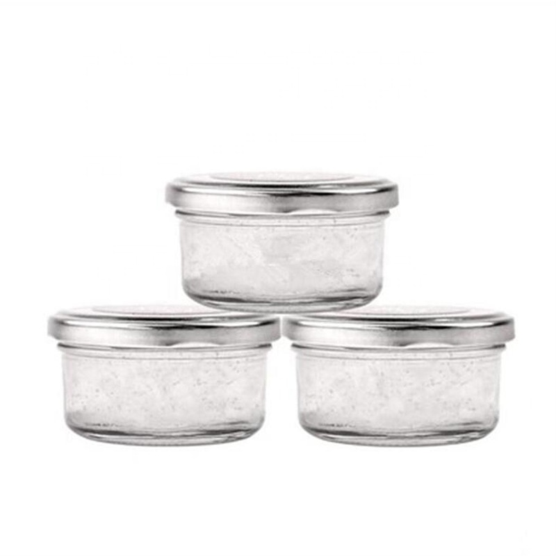 Cheap empty caviar bird edible bird's nest glass jar with airtight lid 60ml