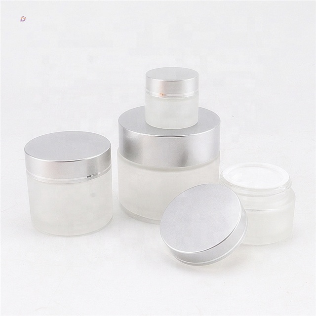 Cheap empty glass frosted rose gold lid cream jar 5g 10g 15g 20g 30g 50g 60g 100g