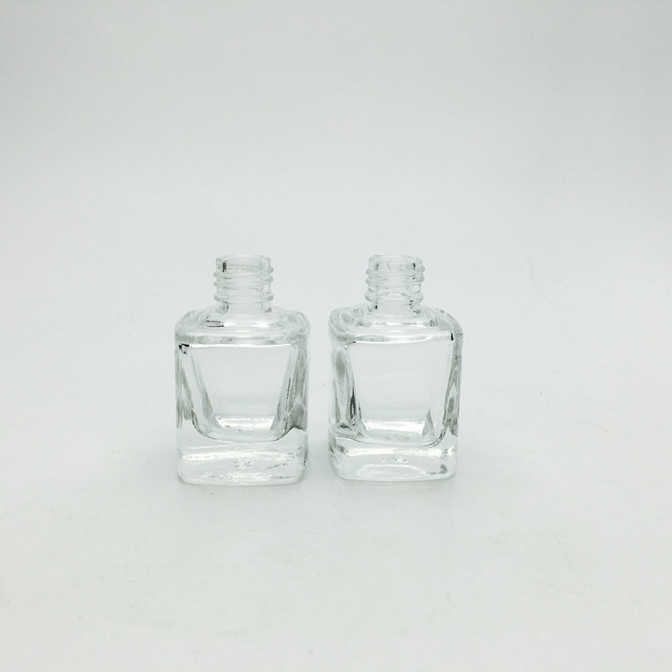 Cheap empty square 10ml glass nail polish bottle with brush cap