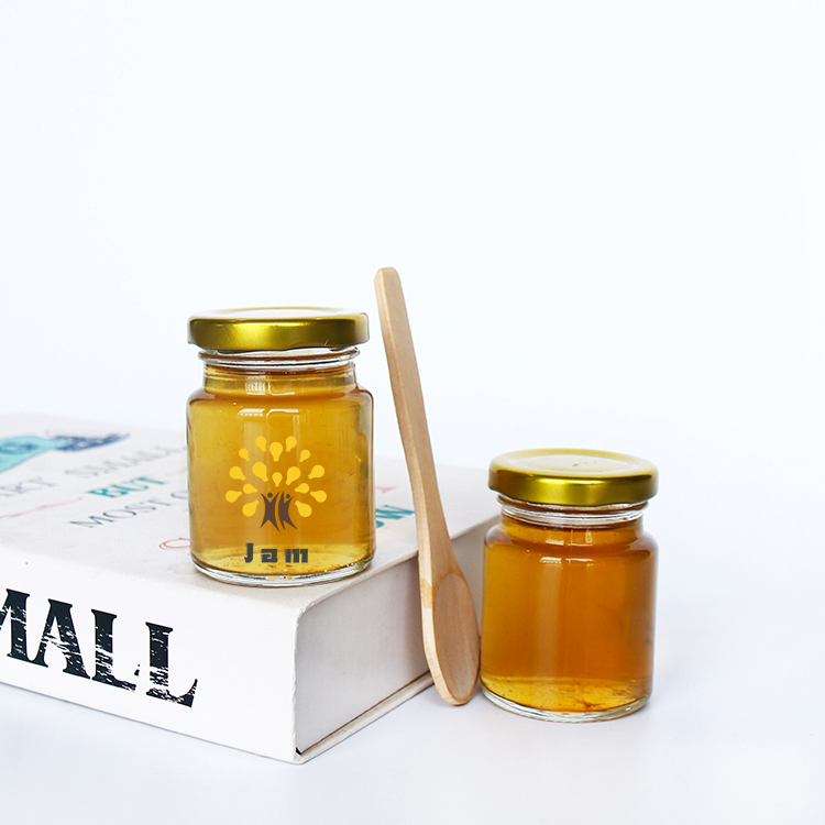 Cheap food packaging containers glass jelly jam jars with gold lid
