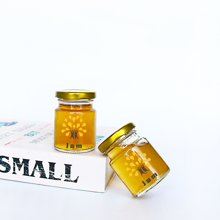 Cheap food packaging containers glass jelly jam jars with gold lid