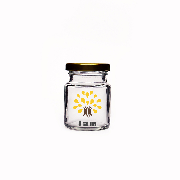 Cheap food packaging containers glass jelly jam jars with gold lid