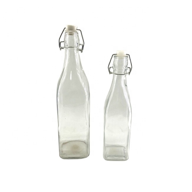 Cheap glass storage jars with white ceramic lid clear glass jar customers can customize the size
