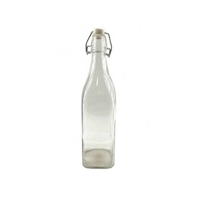 Cheap glass storage jars with white ceramic lid clear glass jar customers can customize the size