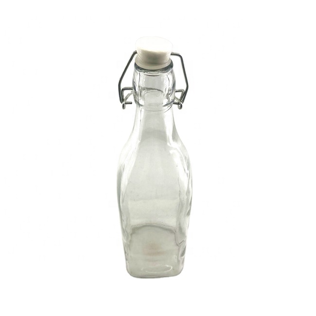 Cheap glass storage jars with white ceramic lid clear glass jar customers can customize the size