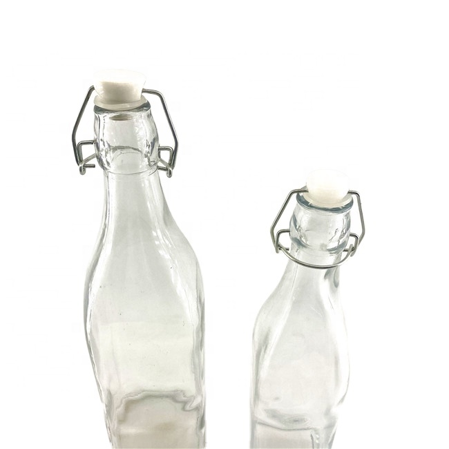 Cheap glass storage jars with white ceramic lid clear glass jar customers can customize the size