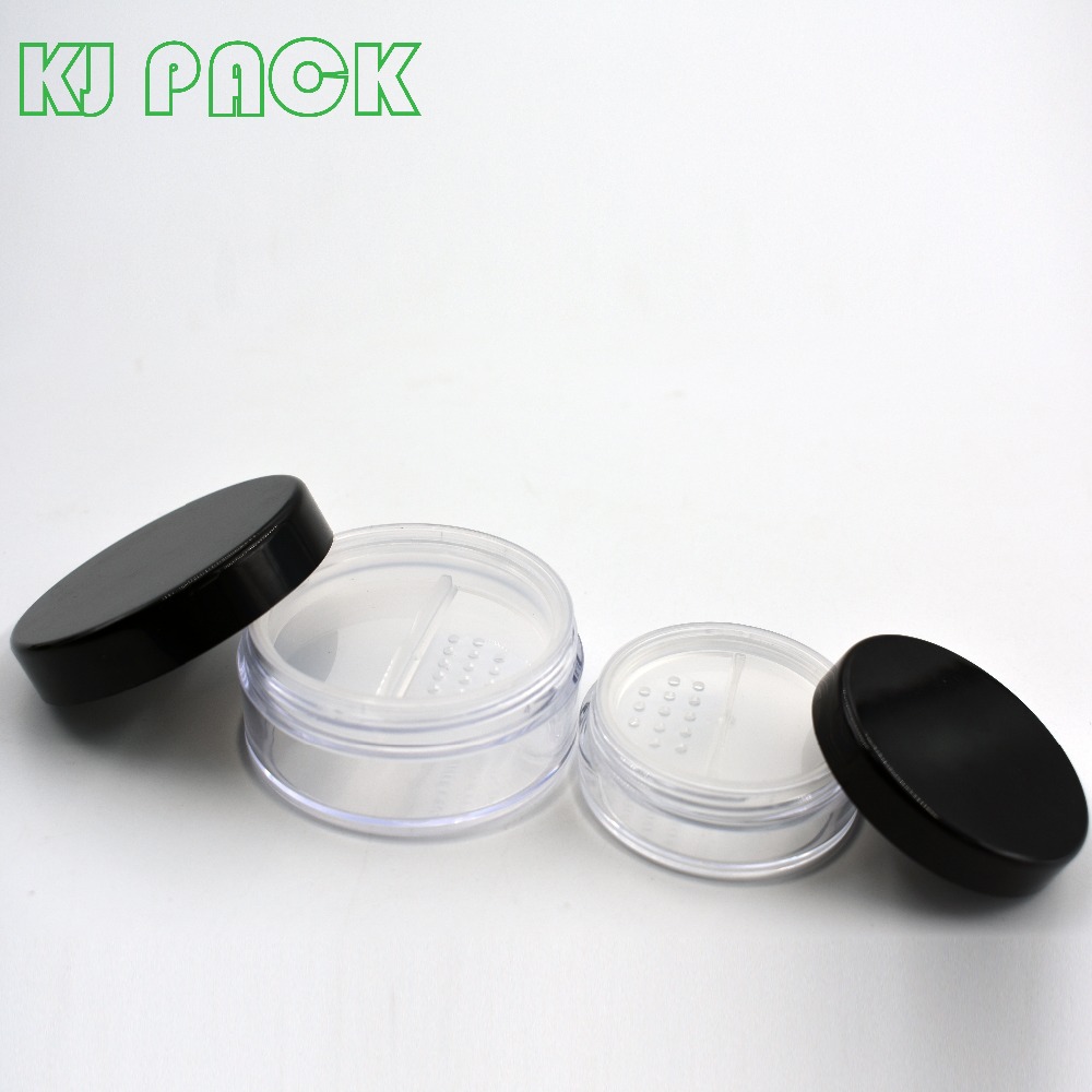 Cheap plastic round powder jar cosmetic makeup sifter jars for facial packaging jar 5g 10g 20g 30g in stock