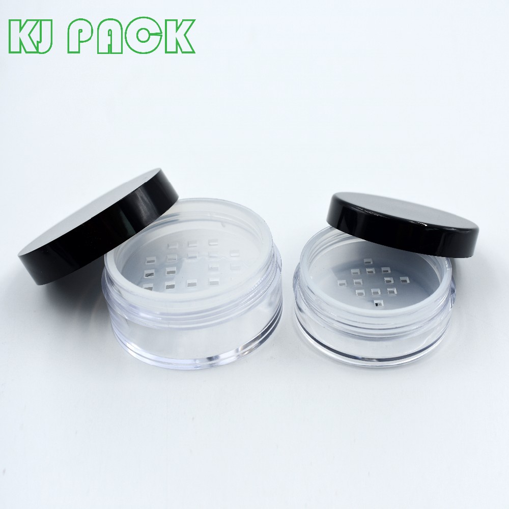 Cheap plastic round powder jar cosmetic makeup sifter jars for facial packaging jar 5g 10g 20g 30g in stock