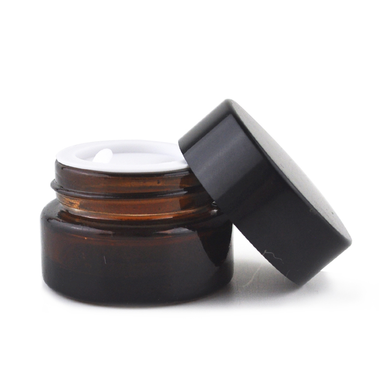 Cheap price 1/4 oz 10g 15g amber round cosmetic storage jar with label