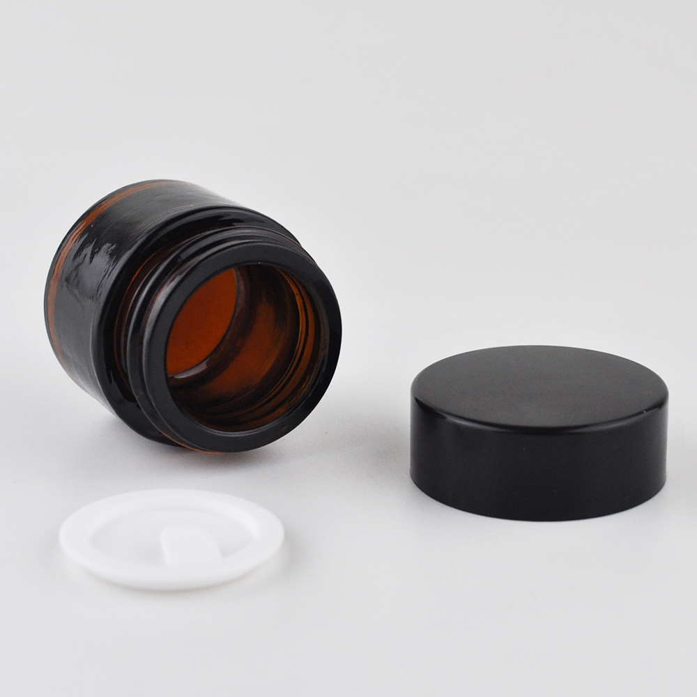 Cheap price 1/4 oz 10g 15g amber round cosmetic storage jar with label