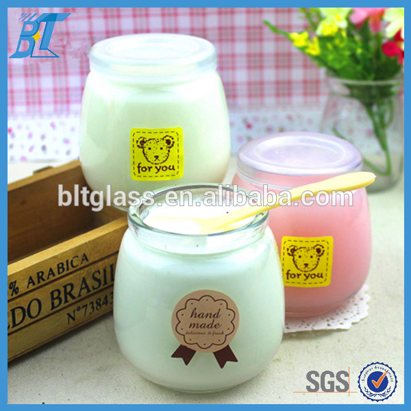 Cheap price 200ml big capacity glass mousse bottle,mousse jelly container for sale