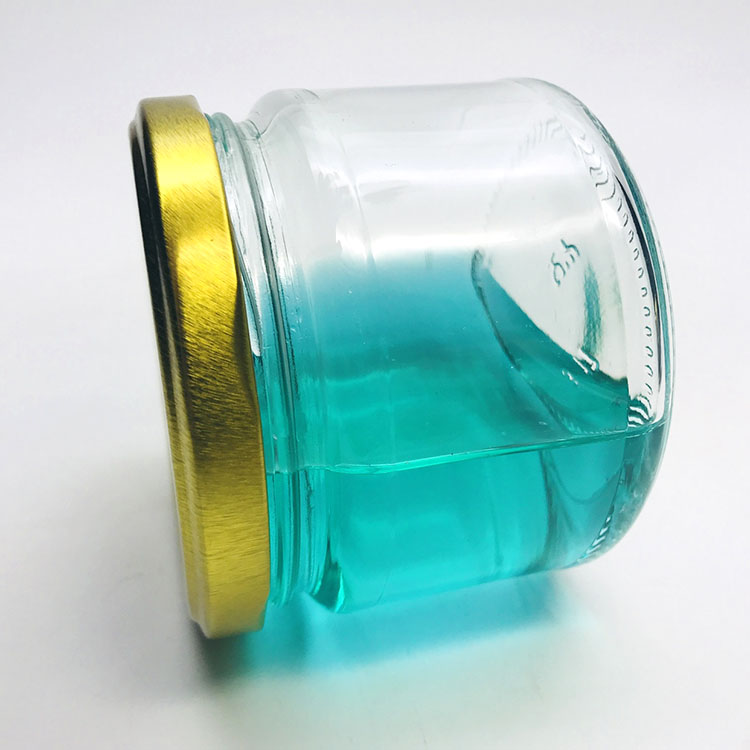 Cheap price 250 ml round clear glass jar envases de vidrio for biscuits with lid