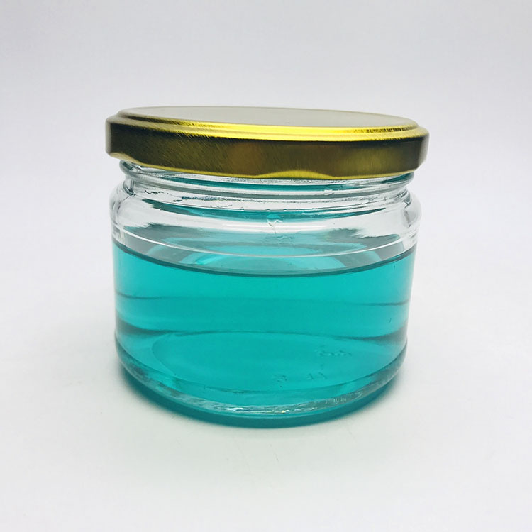 Cheap price 250 ml round clear glass jar envases de vidrio for biscuits with lid