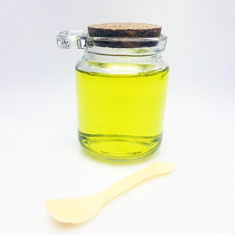 Cheap price 250ml clear round glass pudding yogurt jar with cork lid and spoon