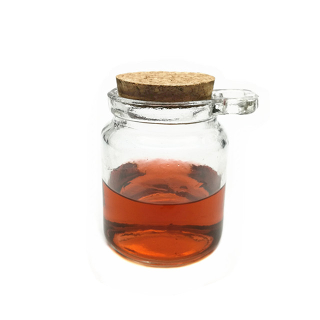 Cheap price 250ml clear round glass pudding yogurt jar with cork lid and spoon