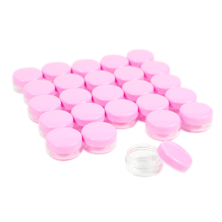 Cheap price 3g 5g pink black clear small plastic cosmetic jars pink cosmetic jars and bottles
