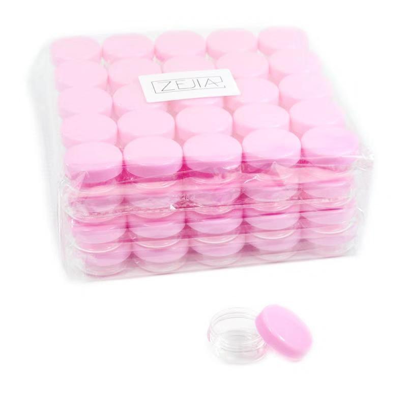 Cheap price 3g 5g pink black clear small plastic cosmetic jars pink cosmetic jars and bottles