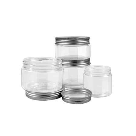 Cheap price Wide Mouth Clear Food Plastic PET Jar With Aluminum Lid