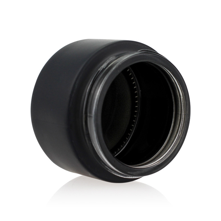Cheap price frosted black eye cream glass cosmetic bottle with imitation wood cap