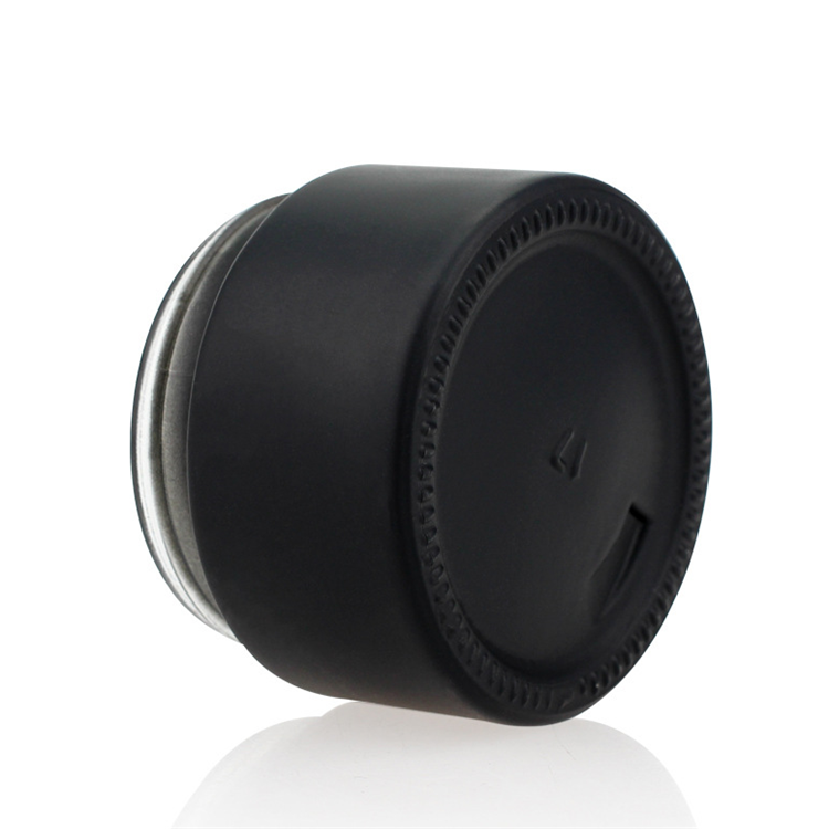 Cheap price frosted black eye cream glass cosmetic bottle with imitation wood cap