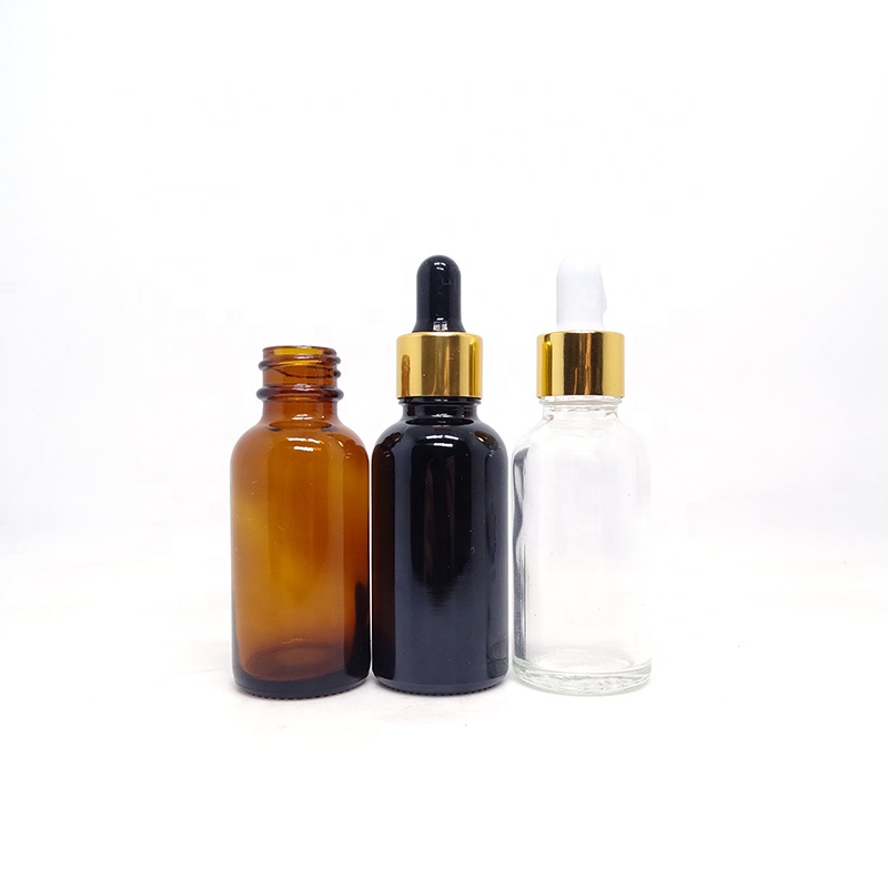 Cheap price serum oil eye dropper glass bottle with aluminum gold silver black dropper