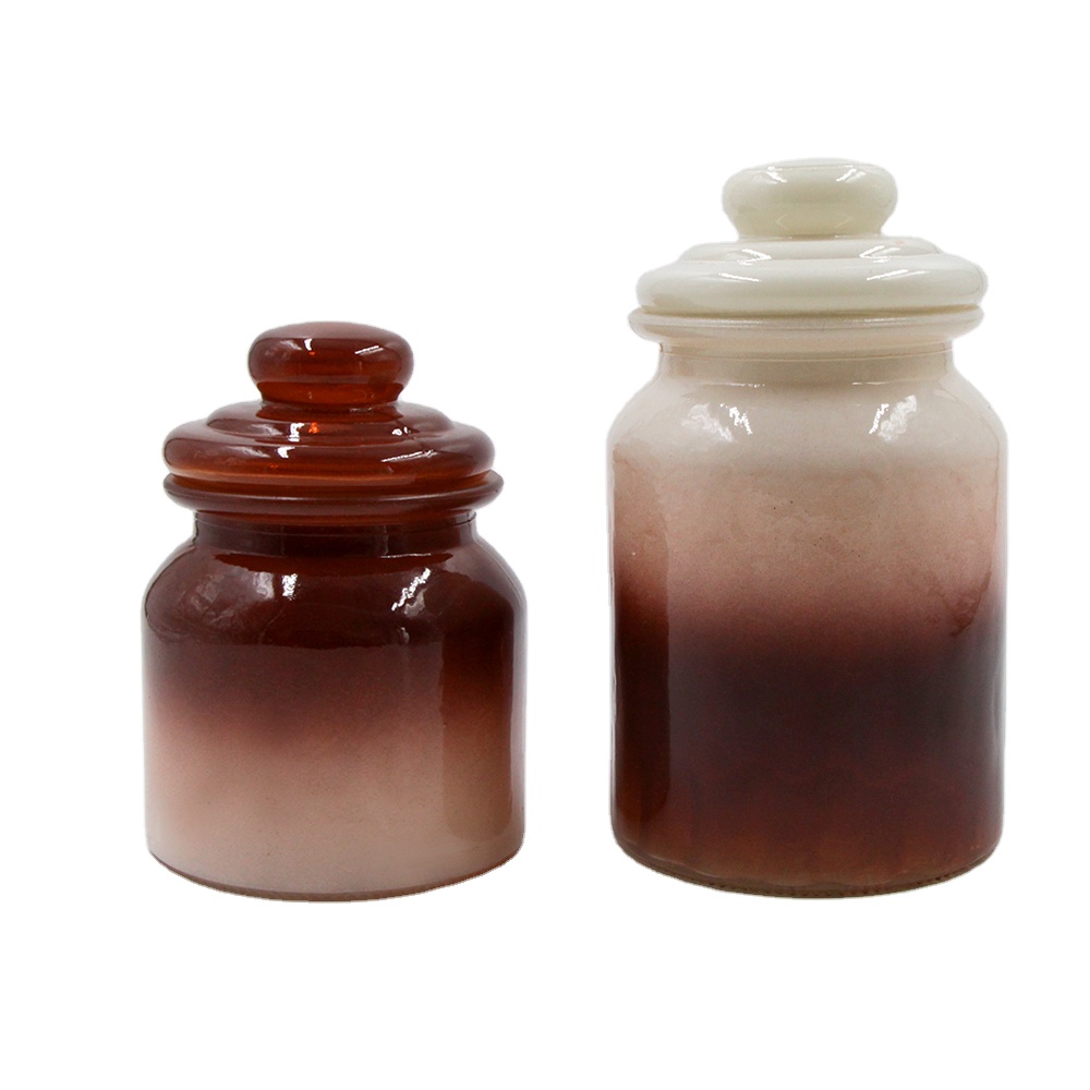 Cheap price  spray colored glass jars for food storage