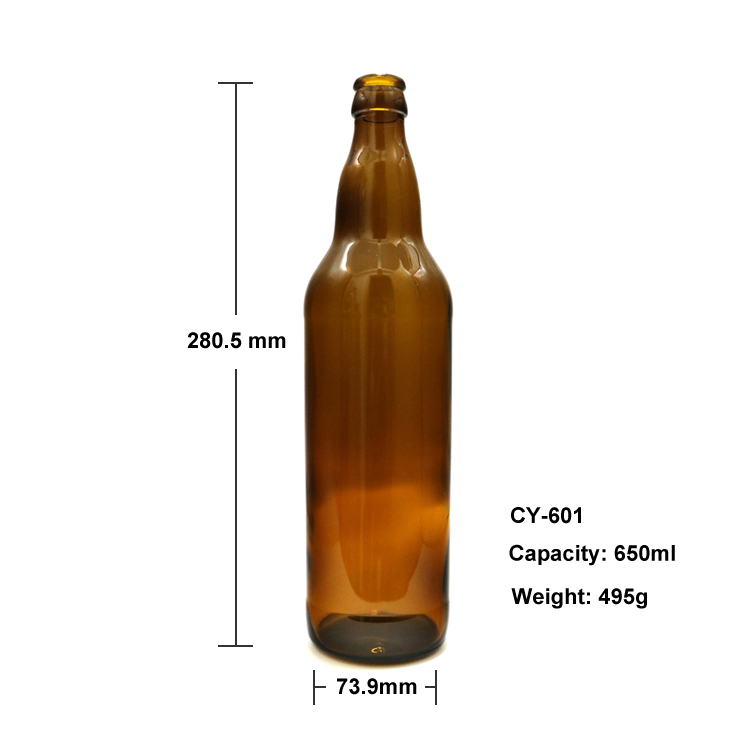 Cheap standard beer bottle caps wholesale glass beer bottle 650ml size