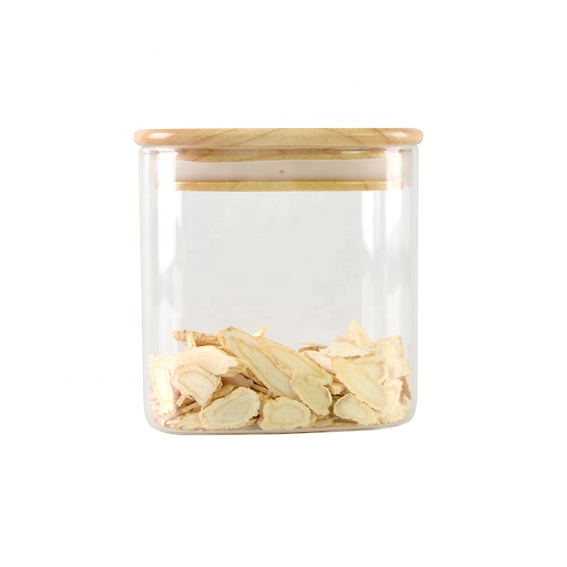 Cheap wholesales borosilicate glass jar food square glass jar