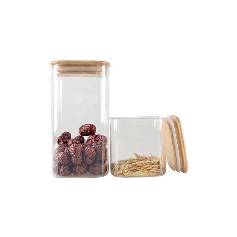 Cheap wholesales borosilicate glass jar food square glass jar