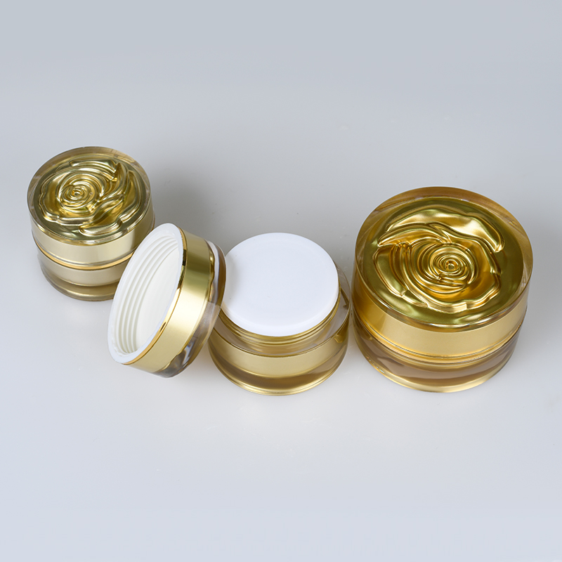 Chengjin empty Cosmetics Luxury rose gold 5g 15g 30g acrylic plastic cream jar