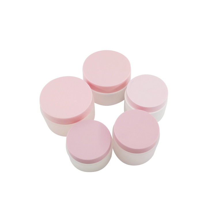 Cherry Pink Lid White Frosted Cream Jar 10g 20g 30g 50g 100g Plastic Small Cosmetic Container Made In China