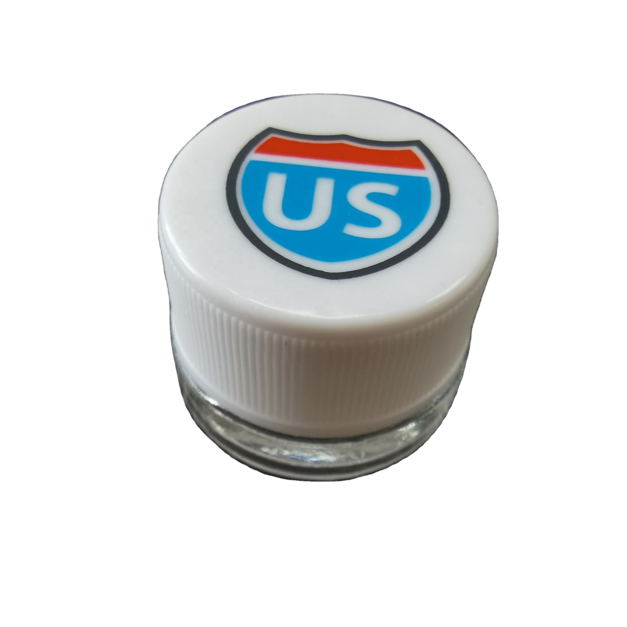 Child Proof 5ml 7ml 9ml Child Resistant Glass jars With Printing On Lid