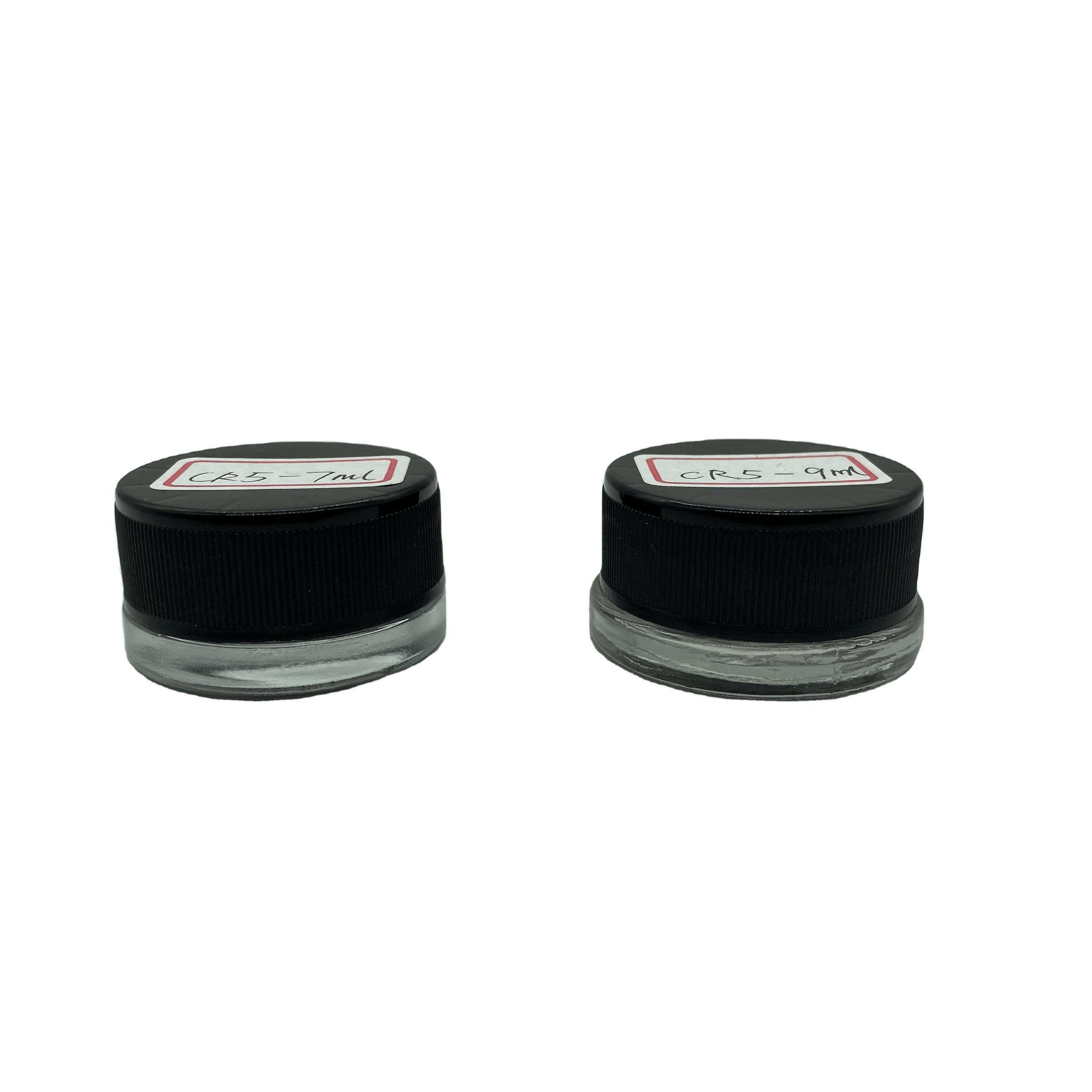 Child Proof 5ml Square Jar Glass Containers Cube Jars (Black Lid)