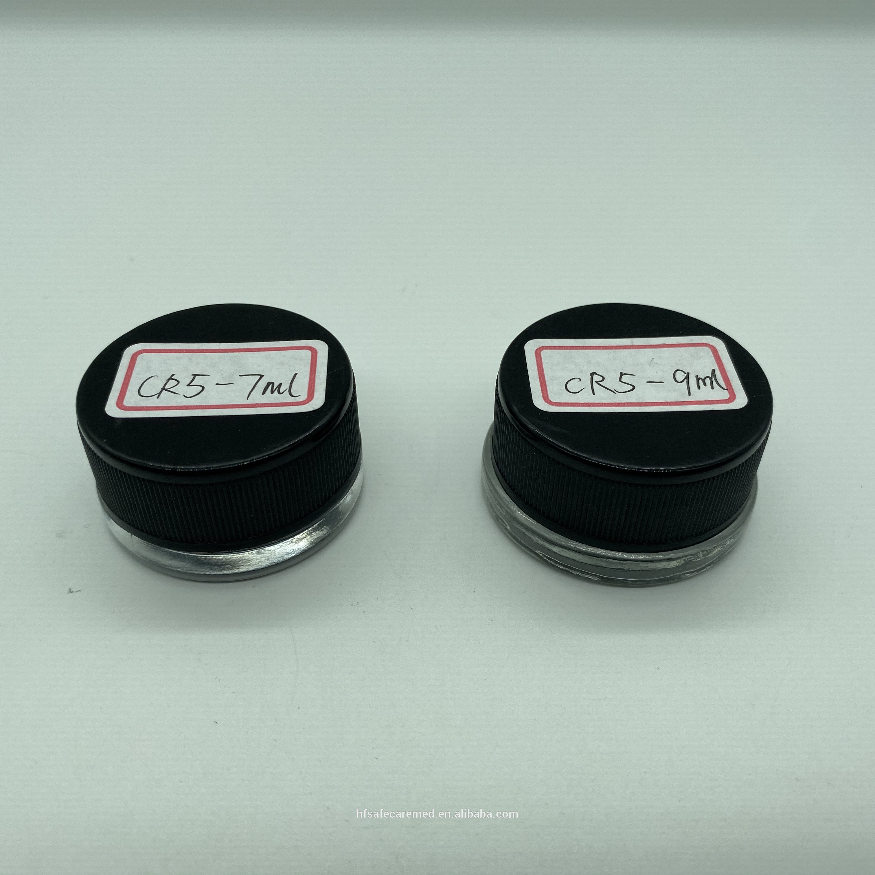 Child Proof 5ml Square Jar Glass Containers Cube Jars (Black Lid)