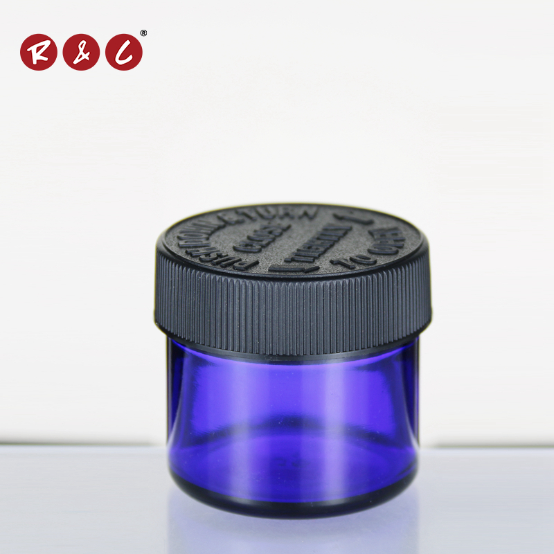 Child Proof Cap Glass Weed Container 1oz 2oz 3oz 4oz Hemp CBD Bottle Resistant Lid Jar