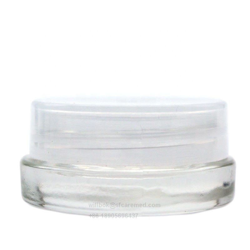 Child Resistant Black Caps White Opaque Premium Glass Concentrate Jar Containers