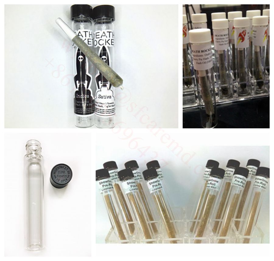 Child Resistant Cap Pre Roll Blunt Joint Glass Doob Tubes