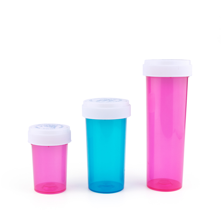 Child Resistant Cbd Pop Top Vials Weed Proof Containers Squeeze Pill Top Bottle