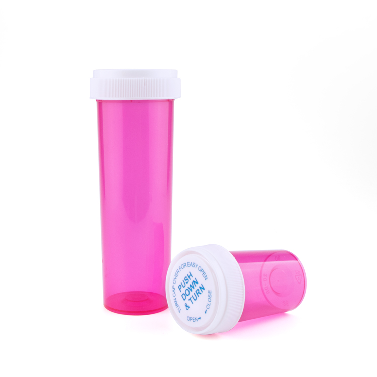 Child Resistant Cbd Pop Top Vials Weed Proof Containers Squeeze Pill Top Bottle